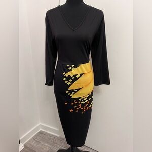 Elegant Black and Yellow Dress